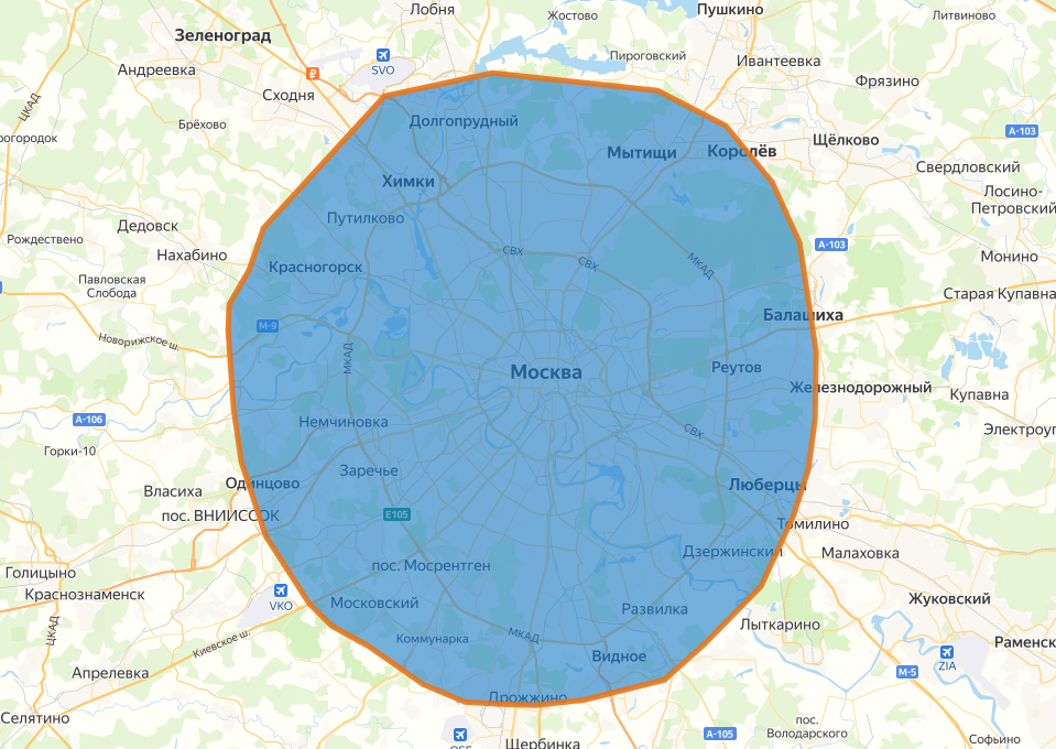 Регион обслуживания сервиса Gorenje в Москве и Подмосковье